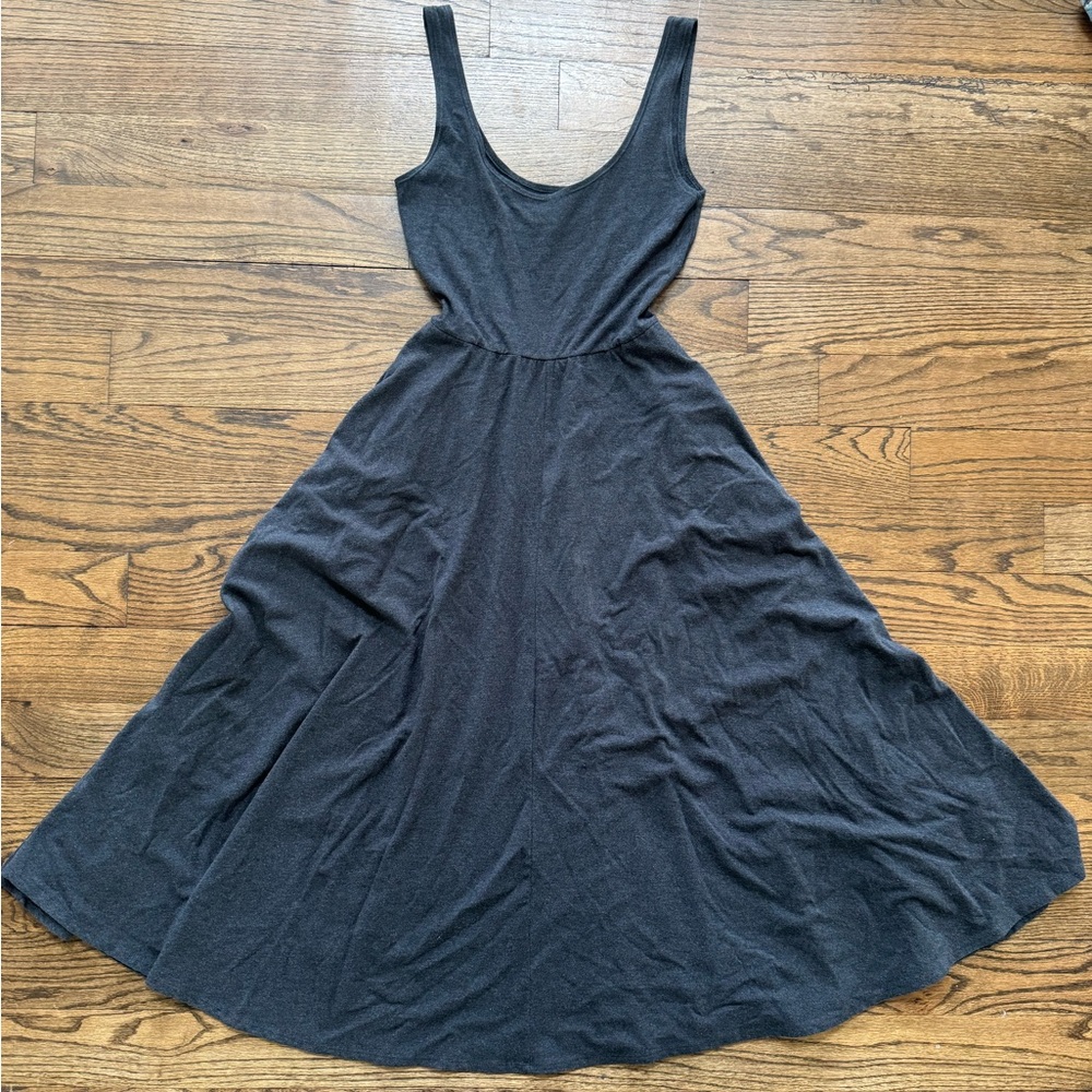 Reformation Charcoal Gray Sleeveless Scoop Neck Fit & Flare Midi Maxi Dress XS